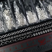 1 упаковка формы смешивания 3D серебряная капля Круглый Круг квадратная овальная рамка металлические шпильки дизайн ногтей драгоценные камни украшения DIY салон 26