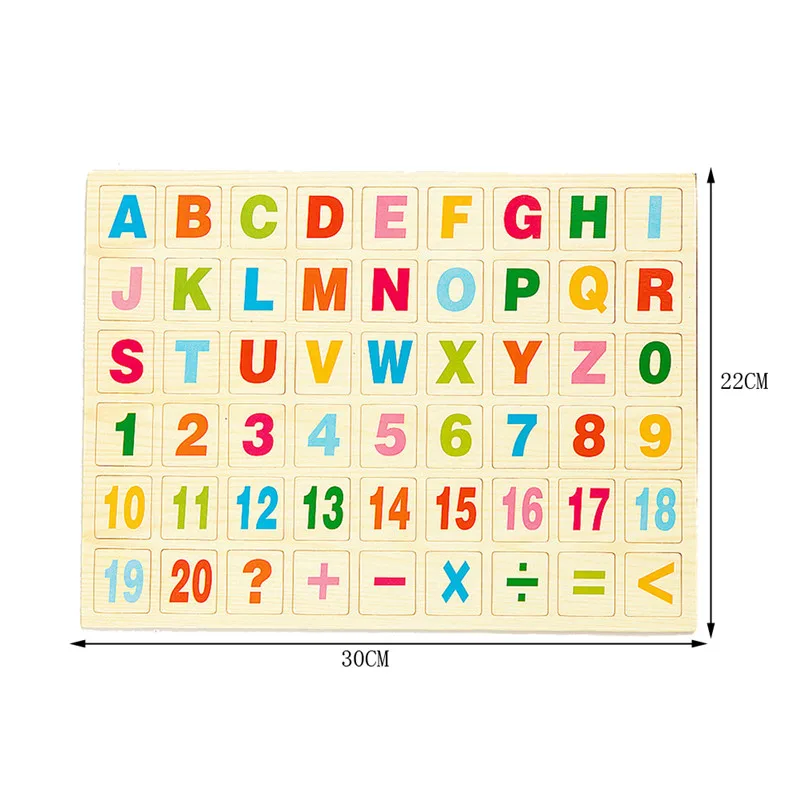 54 шт./компл. Монтессори Обучающие деревянные игрушки для детей Алфавит цифры на холодильник магнитные наклейки Детские Обучающие математике игрушки - Цвет: 54pcs