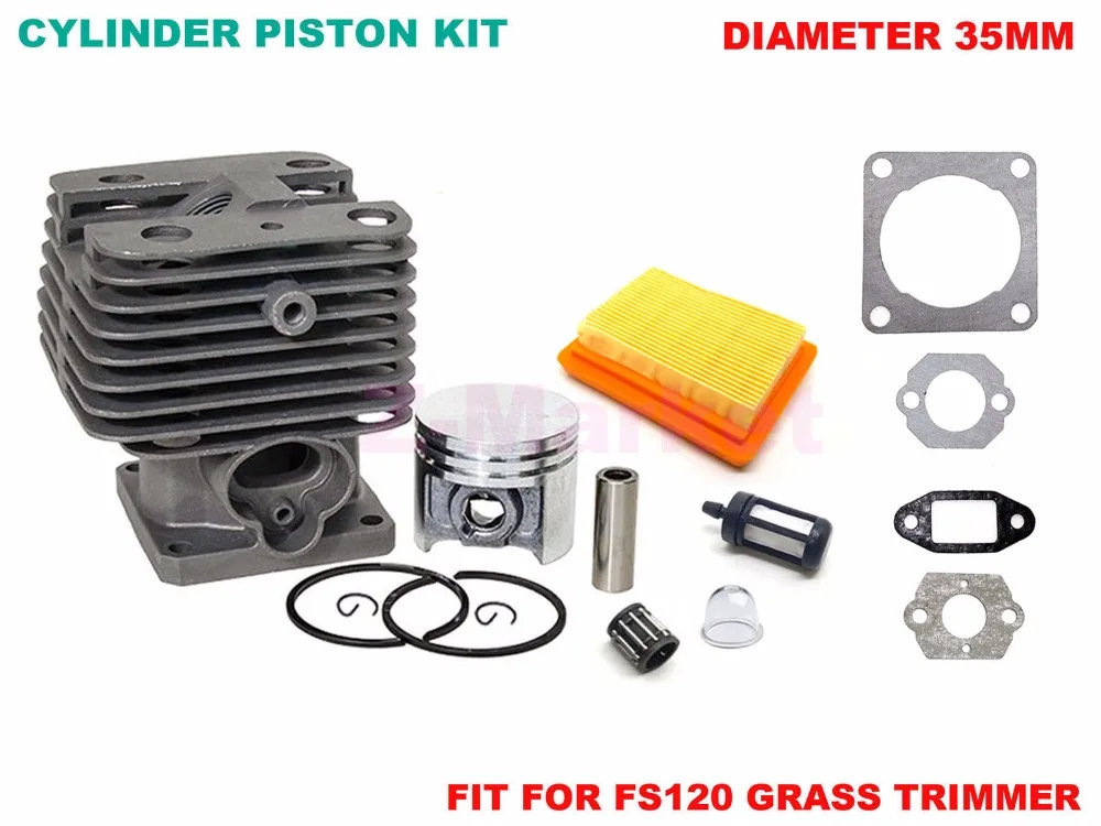 Cylinder Piston Kit With Gasket Bore 35mm for STIHL FS120 Brush Cutter