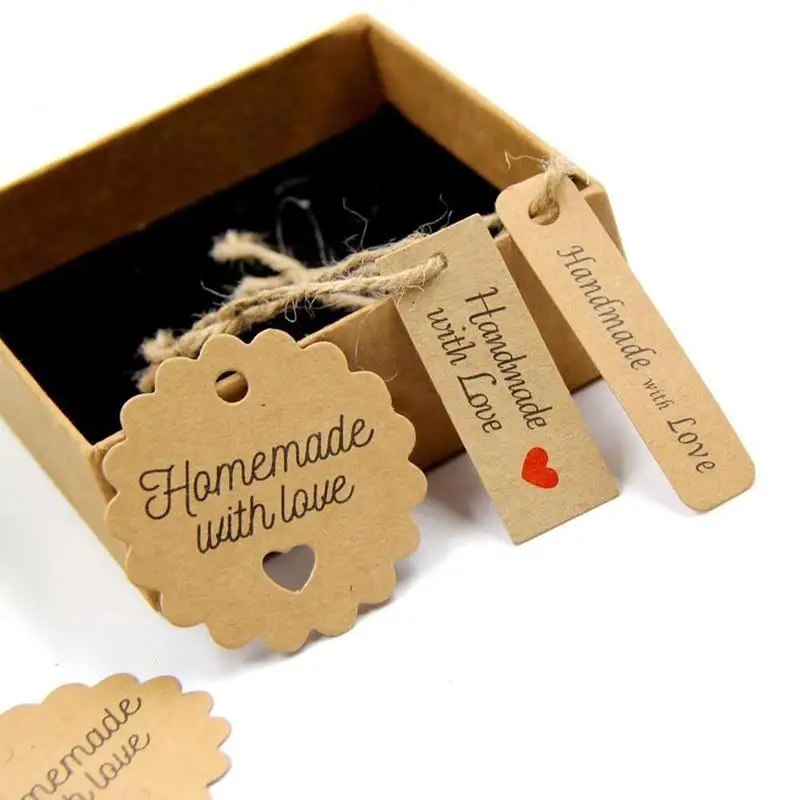 100 шт. винтажная крафт бумага ручной работы с надписью Love Gift этикетки для печенье