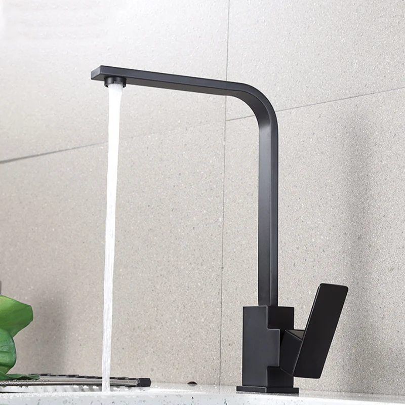 

Cold and Hot Mixer Kitchen Faucet Black Faucet Tub Kitchen Shower Faucet 360 Degree Rotating Faucet Mixer