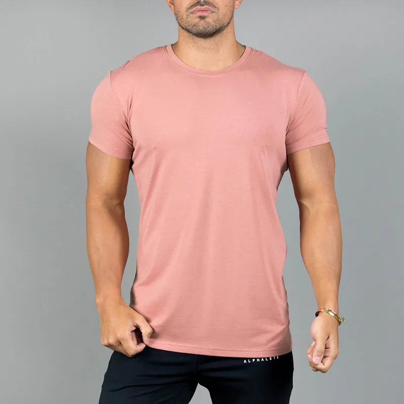 

2018ALPHALETE brand gymclothing fitness T-shirt men's fashion casual summer short sleeve T-shirt cotton fitness muscle t shirt