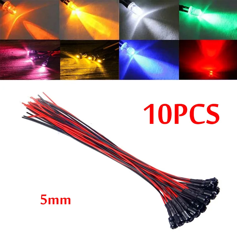 

5 Color 10PCS Indicator Light LED Bulb Lamp Decoration Boat Car Home Bright Flexible Luminous