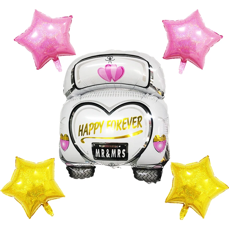 

1PC Wedding Decorations Foil Balloons Wedding Car Balloon Bride Groom Inflatable Helium Balloon Mr & Mrs Married Party Supplies