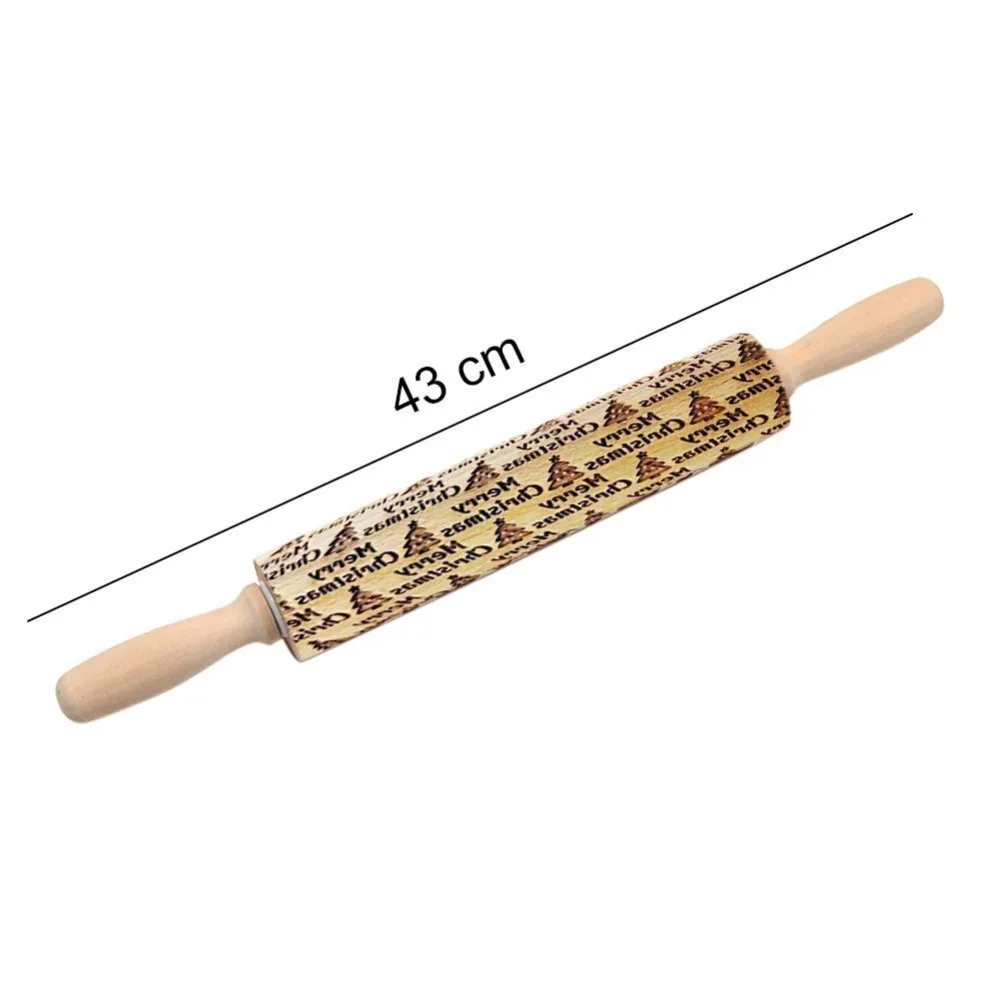 1 шт. деревянная рельефная Скалка рождественское печенье помадка ролик кухня печенье торт тесто Олень Снежинка ролик для выпечки Посуда для выпечки