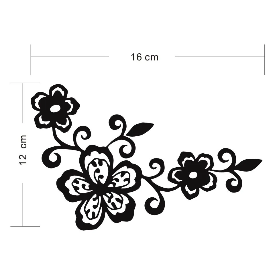 Cunymagos Flower Window Decoration Vinyl Decal Motorcycle Car Sticker Car Styling Fashion Car Body Window Decal Sticker 1612CM (2)