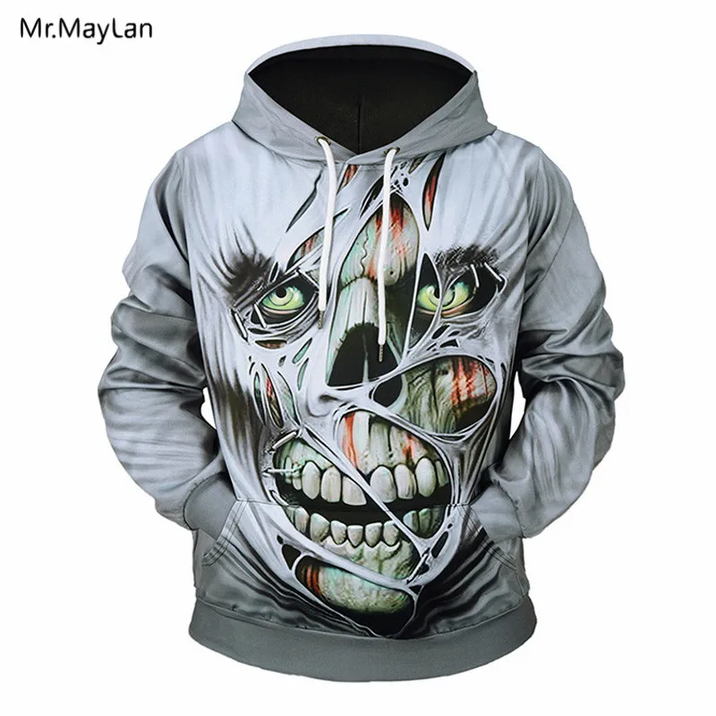 

Cool Design Skulls Head 3D Print Jacket Men/Women Hiphop Hoodies Tracksuits Hat Sweatshirts Boys Autumn Gray Clothes Drop ship