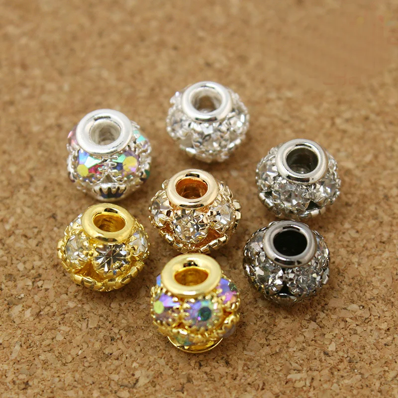 NiceBeads 8*9 мм 4 шт круглая форма в наличии горный хрусталь шар разделитель DIY бусины