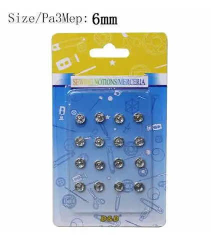 6mm Металлические пресс-шпильки швейные кнопки оснастки крепеж боты DIY аксессуары для одежды 6 мм/8 мм/12 мм/15 мм/19 мм - Цвет: 6mm