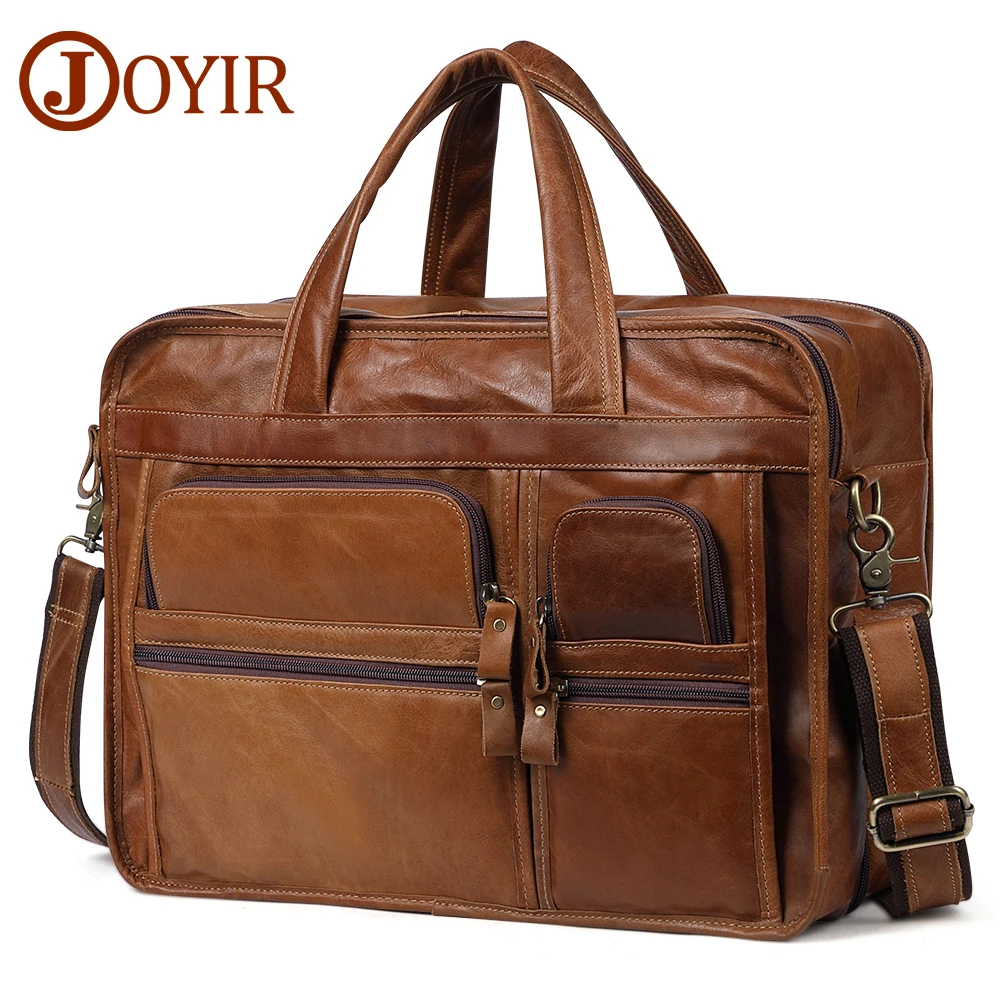 Pastas dos Homens de Couro Bolsa de Negócios Bolsa do Mensageiro dos Homens Bolsas de Ombro de Couro Couro do Escritório para Homens Joyir Genuíno 15.6 Laptop Masculino do Escritório para Homens