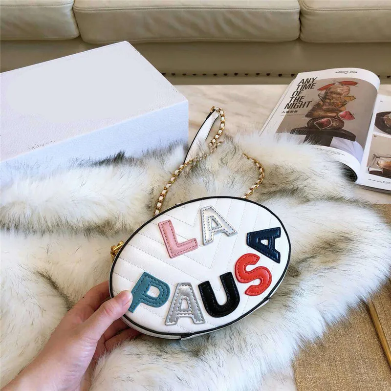 

2019 New Spring Colorful Letter Chain Shoulder Messenger Bags Famous Design Brand Embroidery Women Handbags Clutch Purses