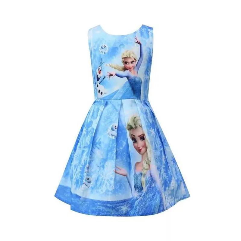 Лидер продаж года; летнее платье для маленьких девочек Детские платья принцессы с изображением Анны и Эльзы карнавальный костюм вечерние Детские платья для девочек; vestido; От 3 до 8 лет - Цвет: 9