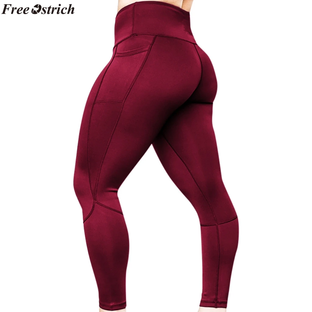 

FREE OSTRICH Women Fitness Push Up Leggings High Waist Elastic Workout Legging Pants Fashion Female Leggings Plus Size Femme
