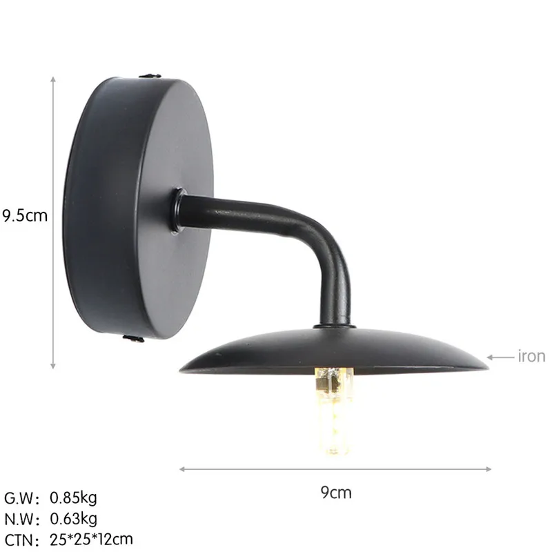 Nordic Single Head LED Wall Lamp Iron Black Modern Mini Wall Light Fixtures Home Deco Antique Sconce Lights Indoor Lighting Nordic Single Head LED Wall Lamp Iron Black Modern Mini Wall Light Fixtures Home Deco Antique Sconce Lights Indoor Lighting
