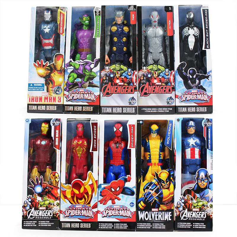 Marvel Action Figure Toy Ultimate Thor Black Suit Spiderman Wolverine X-men Superhero PVC Collectible Titan Hero Series Gift 12\ Marvel Action Figure Toy Ultimate Thor Black Suit Spiderman Wolverine X-men Superhero PVC Collectible Titan Hero Series Gift 12\