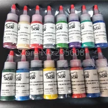 16 шт./компл. чернила татуировки перманентный макияж Пигмент микс набор цветов 30 мл/бутылка(1 унции) Краска для татуажа набор для тела Перманентный макияж