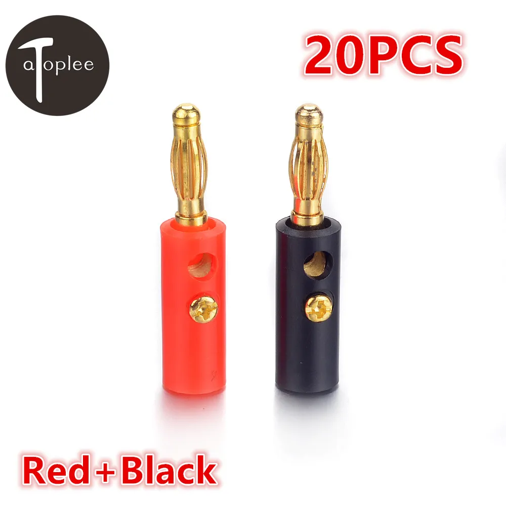 Atoplee 20PCS Mini M6 Hole Banana Jack Socket Red+Black Amplifier