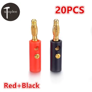 

Atoplee 20PCS Mini M6 Hole Banana Jack Socket Red+Black Amplifier Speaker Binding Post Banana Jack Socket Connectors