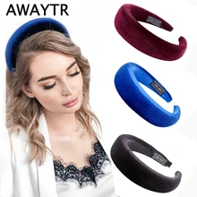 AWAYTR, большая бархатная/Тканевая повязка на голову для женщин, толстая Ретро королевская повязка на голову для девушек, женский головной убор, аксессуары для волос AWAYTR, большая бархатная/Тканевая повязка на голову для женщин, толстая Ретро королевская повязка на голову для девушек, женский головной убор, аксессуары для волос