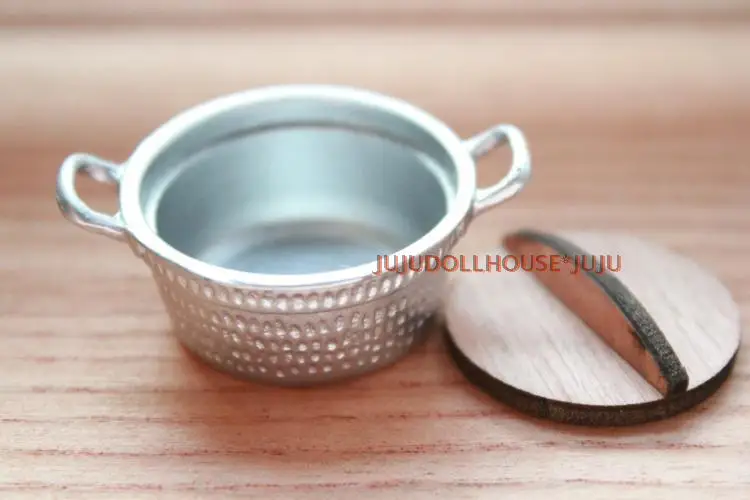

MINI doll house Siwan clay scene with - mini simulation gray pattern pan (empty pan)