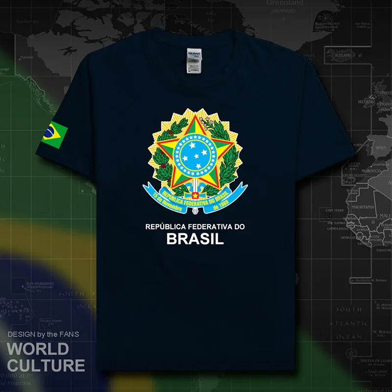 Бразильская бразильская Футболка мужская футболки хлопок национальная команда Майки страна футболка вентиляторы одежда brasil бюстгальтер топы 20 - Цвет: T01navy