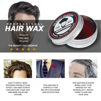 

Professional New Fashion Hair Mud Natural Men Stereotypes Hair Wax Strong Long Lasting Hair Style Wax Pomade