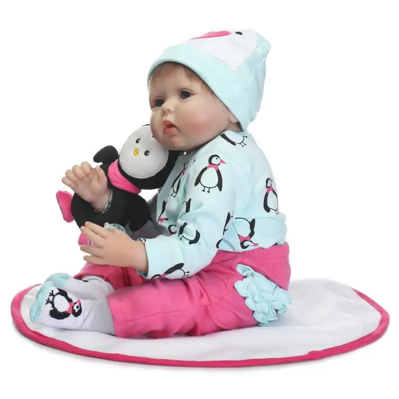 

Hot Reborn Baby 55 cm 22 inch Realistic Baby Dolls Soft Silicone Reborn DIY Toy Educational Kids Birthday Gifts bebe Alive Born