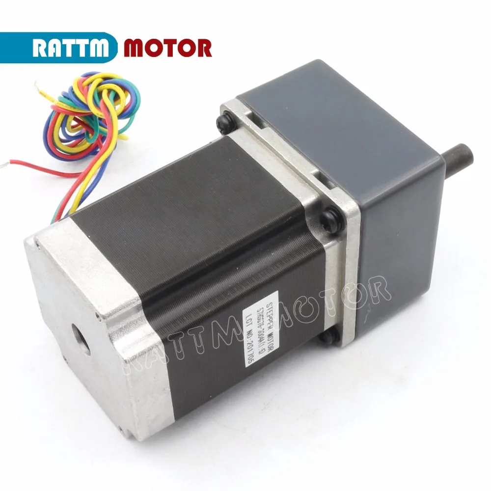 Nema23 шаговый двигатель с редуктором 1:5 L76mm 850oz. Нажмите на изображение для
