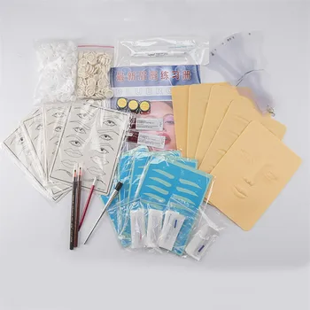

Tattoo Permanent Makeup Kit Tattoo Pen Needle Practice Skins Eyebrow Ink Lip Machine Set For Manual Eyebrow Tattoo Beginner