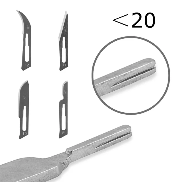 10 Surgical Scalpel Set Stainless Steel Handle with Carbon Steel