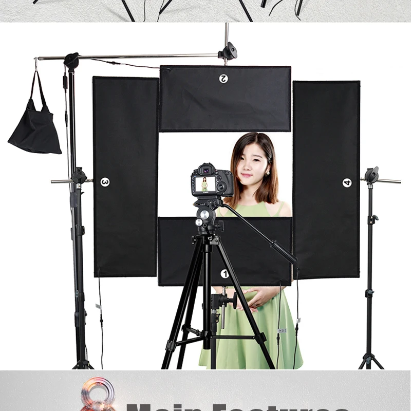 Spash 4 комплекта Фотография СВЕТОДИОДНЫЙ светильник для фотосессии 5500K CRI95 портрет видео лампа набор студийного освещения с подставкой штатив