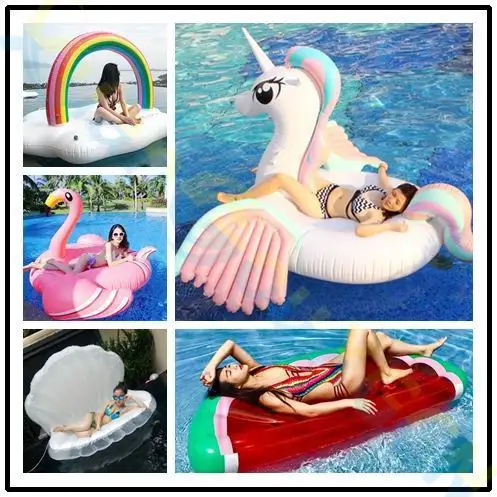 

Inflatable horse Giant Pool Float Swim Ring Pegasus Floating Adult Lifebuoy Women Swim Float island pool beach air mattress