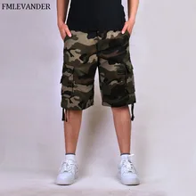 Большой Размер(44) по колено камуфляж мужские шорты Карго Для мужчин s мужские шорты в повседневном стиле свободные Человек Военные Брюки