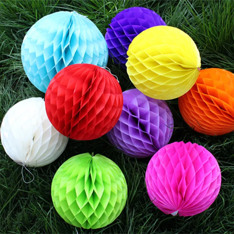 Wholesale - Free shipping 1000pcs 4inches(10cm) Tissue Paper Flower ball/ Honeycomb Lantern Wedding Party festival decoration