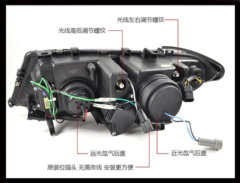 Стильный чехол для BMW E46 316i 318i 320i 325i светодиодный налобный фонарь 2001-2004 Биксеноновая фара светодиодный DRL Автомобильные фары