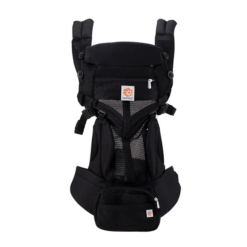 360 Многофункциональный дышащий рюкзак-кенгуру для младенцев, детский рюкзак-кенгуру, слинг, подтяжки для малышей - Цвет: omni mesh black
