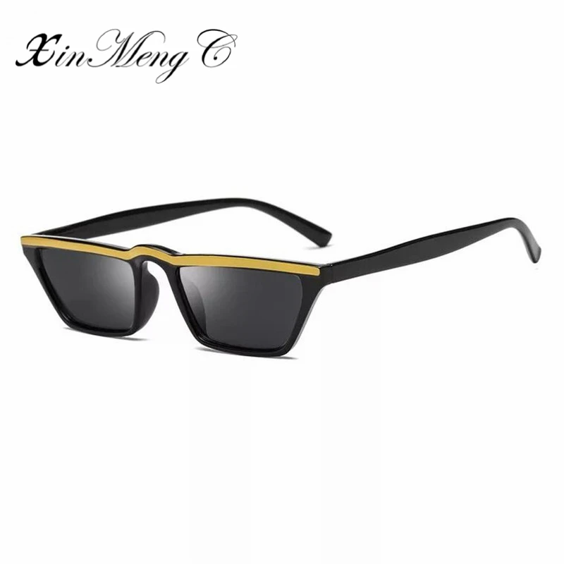 XinMengC Women Rectangle Sunglasses Retro Design Small Frame Sun