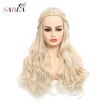 

Daenerys Targaryen Cosplay Synthetic Wig Long Wave Curly Braided Hair Inspired by Game of Throne Blonde Costume Party Halloween