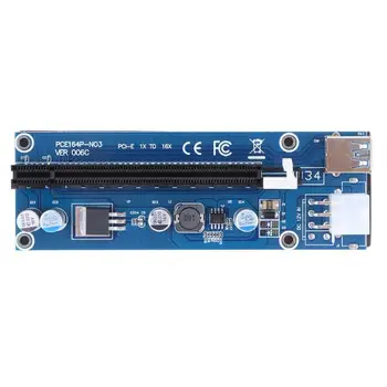 

PCI-E1X to 16X Extender Riser Card 6Pin DC-DC USB3.0 Cable for Mining
