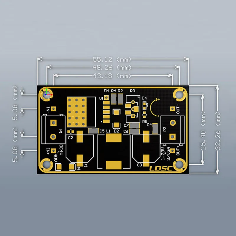 DC-DC adjustable power step-down module 3V-40V to 1.23-37V 3A voltage regulator