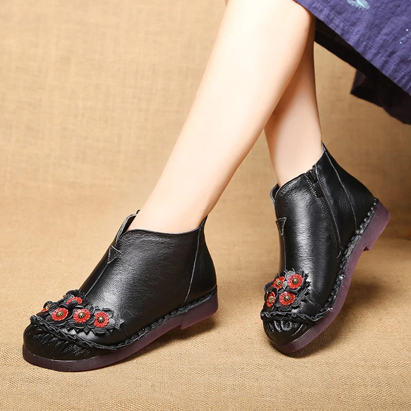 Xiuteng/ Новое поступление; Винтажные ботинки; ботильоны из натуральной кожи; зимняя женская теплая обувь; мягкая нескользящая подошва размера плюс