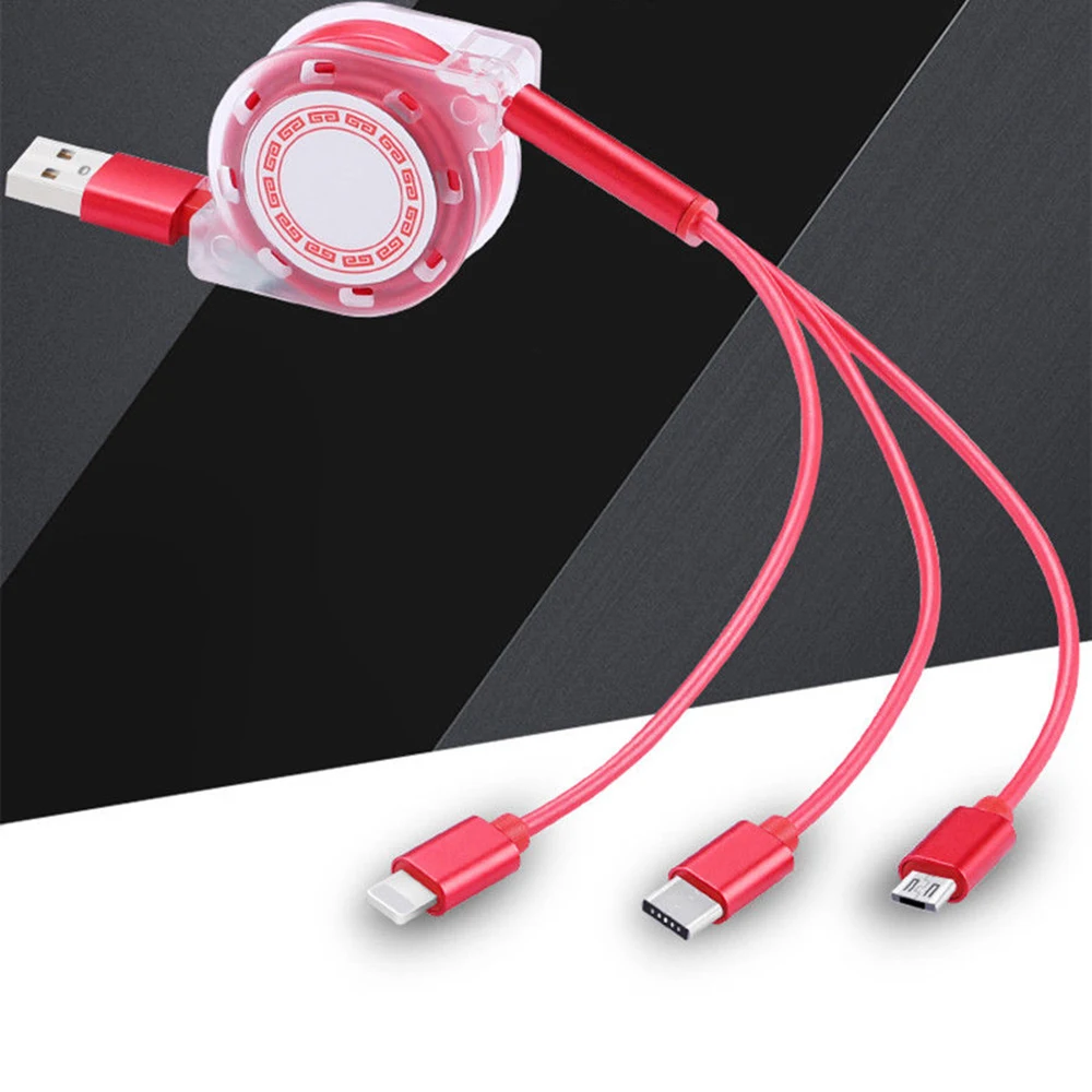 3 в 1 Зарядное устройство для мобильного телефона Кабель Выдвижной Multi USB кабель для зарядки