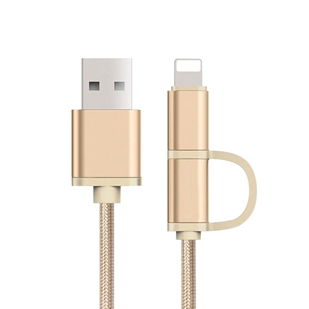 

Micro USB Lighting 2 In 1 Charging Cable Sync Data Wire for IPhone 7 8 Plus X XR Samsung S7 8 Pin Cord for IPad Mini Charge Line