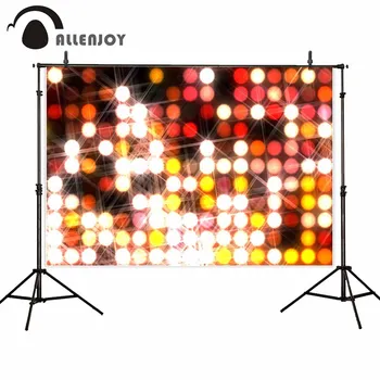 

Allenjoy professional photography background dark yellow neon glamorous glitter dots fashion digital stage backdrop photobooth