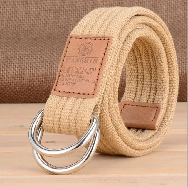 MILANQIBA Cheapest Belt For Men Women Fashion Double Ring Buckle Canvas