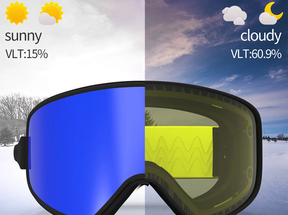 COPOZZ магнитные 2 в 1 лыжные очки с Чехол 2 линзы для ночного катания Лыжная Маска Анти-Туман UV400 сноуборд очки для мужчин и женщин