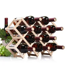 Vida sencilla de Alta calidad sostenedor del vino del estante del vino de madera plegable 3/6/10 sostenedor de botella cocina bar whisky estante