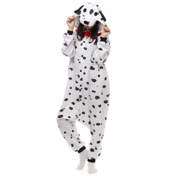 

Christmas Halloween Birthday Gift Dalmatian Spotty Dog Fleece Onesie Homewear Hoodie Pajamas Sleepwear Robe For Adults