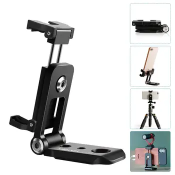 

ULANZI ST-05 Smart Phone Tripod Mount Multi-Functional Cell Phone Holder Foldable with Hot Shoe Desktop Stand Clip Adapter Quick