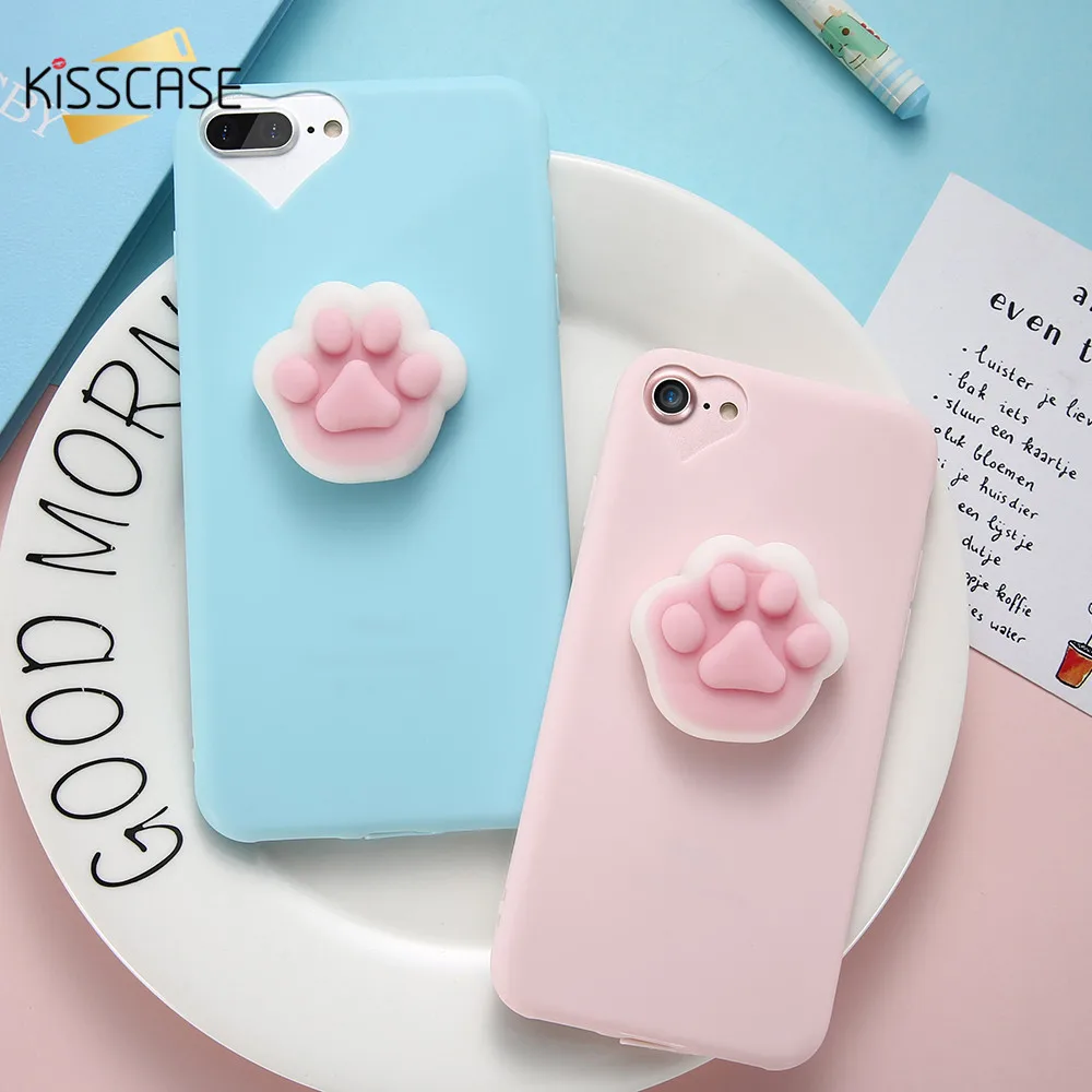 KISSCASE 3D Squishy Case For iPhone 5 6 6s 7 Plus Lovely Cute Funny Animal Soft TPU Cover 5S SE |